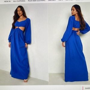 Boohoo cut out long sleeve maxi dress